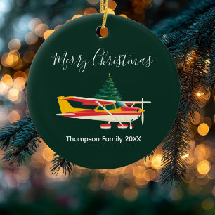 Cessna Vliegtuig Kerstboom Grappige Aangepaste Naa Keramisch Ornament