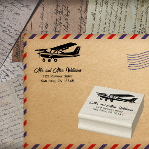 Cessna Vliegtuig Piloot Pret Aviatie Minimalistisc Rubberstempel