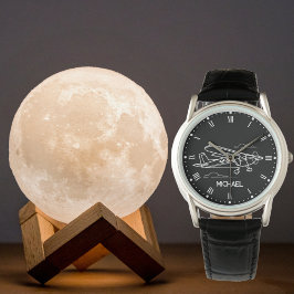 Cessna vliegtuig & wolken, Cool Aviation Custom gi Horloge