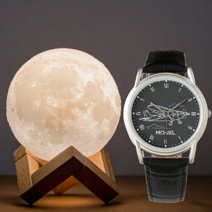 Cessna vliegtuig & wolken, Cool Aviation Custom gi Horloge