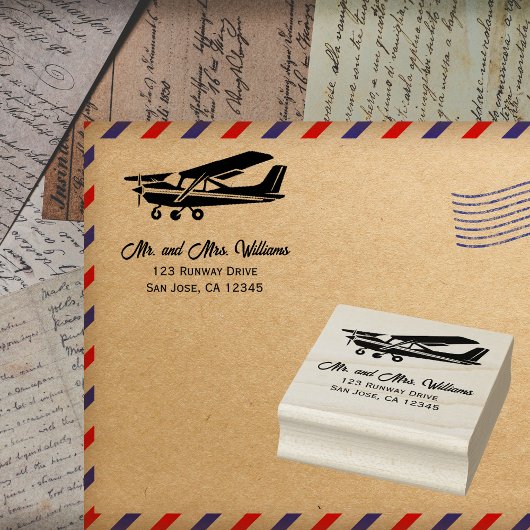 Cessna Vliegtuigpiloot Fun Aviation Minimalist Coo Rubberstempel