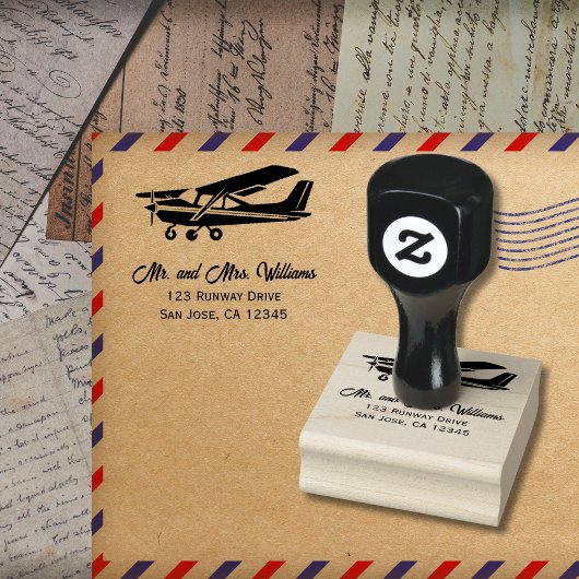 Cessna Vliegtuigpiloot Fun Aviation Minimalist Coo Rubberstempel