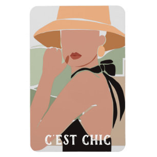 C'est chique Franse vrouw flexibele foto magneet