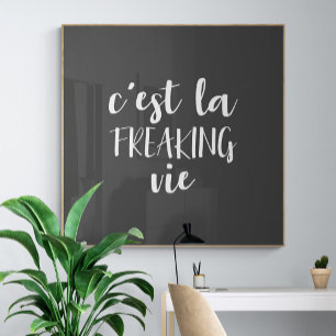 C'est La Freaking Vie Funny French Quote Poster