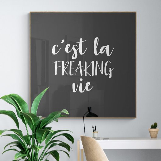 C'est La Freaking Vie Funny French Quote Poster