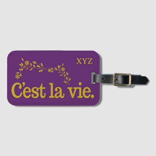 C'est La Vie aangepast monogram Bagagelabel (Voorkant (horizontaal))