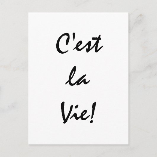 C'est La Vie! Briefkaart (Voorkant)