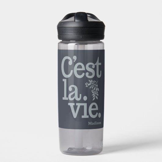 C'est La Vie Custom Name Waterfles (Voorkant)