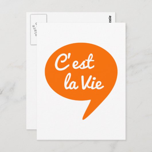 C'est la vie, "dat is leven" franse woordkunst, te briefkaart (Voorkant / Achterkant)