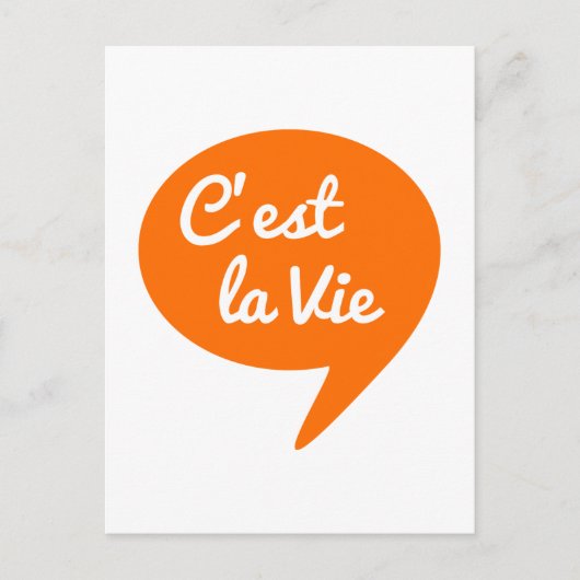 C'est la vie, "dat is leven" franse woordkunst, te briefkaart (Voorkant)