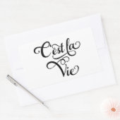 C'est la Vie, "dat is leven" Franse woordkunst, te Rechthoekige Sticker (Envelop)