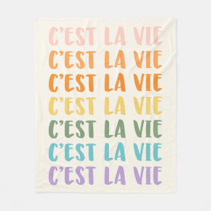 C'est La Vie   Frans Gezegde   Rainbow-pastel Fleece Deken