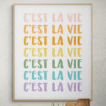 C'est La Vie | Frans Gezegde | Rainbow-pastel Poster<br><div class="desc">Geniet van het leven! C'est La Vie | Frans Gezegde | Poster voor regenboogtekst</div>