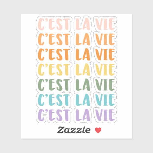 C'est La Vie | Frans Gezegde | Rainbow-pastel Sticker (Vel)