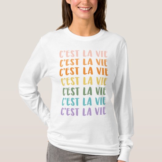 C'est La Vie | Frans Gezegde | Rainbow-pastel T-shirt (Voorkant)
