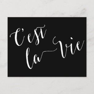 C'est la Vie Franse kalligrafie Briefkaart