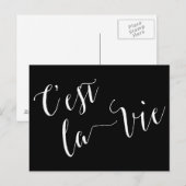 C'est la Vie French Calligraphy Briefkaart (Voorkant / Achterkant)