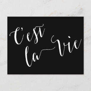 C'est la Vie French Calligraphy Briefkaart