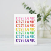 C'est La Vie French Gezegde in Rainbow Lettering Briefkaart (Staand voorkant)