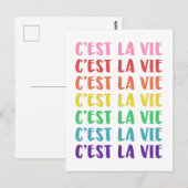 C'est La Vie French Gezegde in Rainbow Lettering Briefkaart (Voorkant / Achterkant)