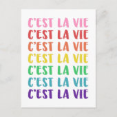 C'est La Vie French Gezegde in Rainbow Lettering Briefkaart (Voorkant)