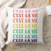 C'est La Vie French Gezegde in Rainbow Lettering Kussen (Deken)