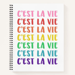 C'est La Vie French Gezegde in Rainbow Lettering Notitieboek
