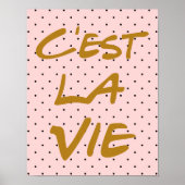 C'est La Vie Hand Lettering Poster - Polka Dots (Voorkant)