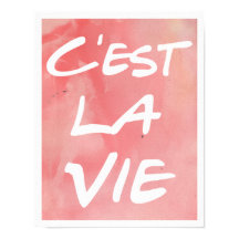 C'est La Vie Hand Lettering Poster - Waterverf