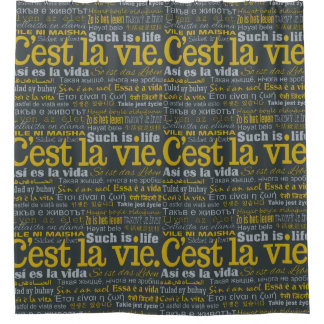 C'est La Vie meertalig douchetriek Douchegordijn