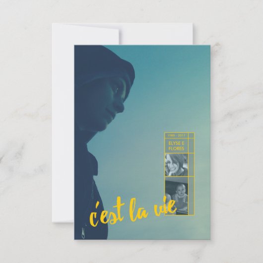 c'est la vie memorial - bekendmaking kaart (Voorkant)
