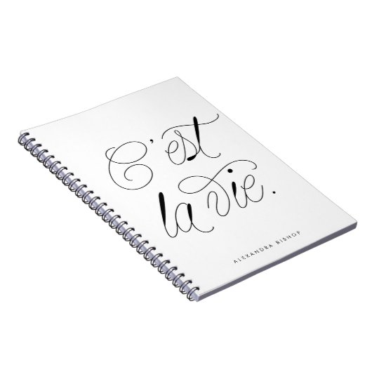 C'est La Vie Modern Script Gepersonaliseerd Notitieboek (Rechterzijde)