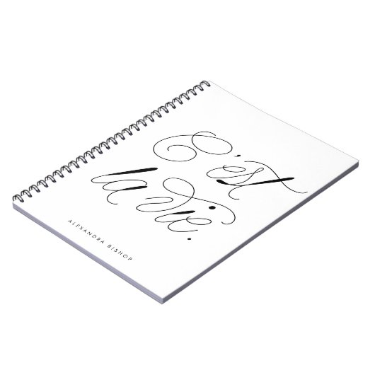 C'est La Vie Modern Script Gepersonaliseerd Notitieboek (Linkerzijde)