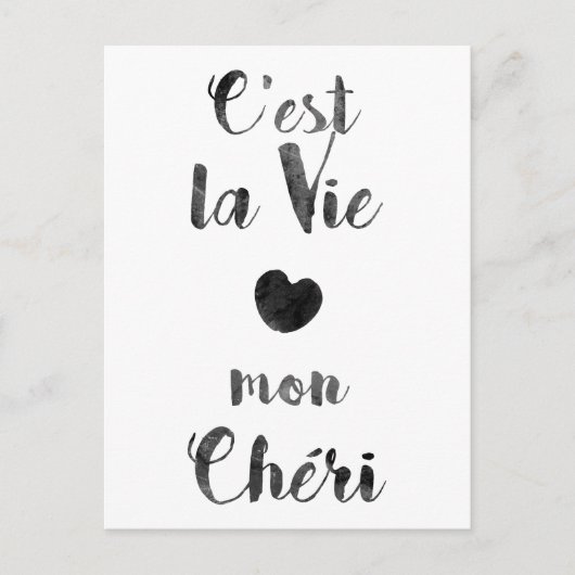 C'est la Vie mon Chéri Briefkaart (Voorkant)