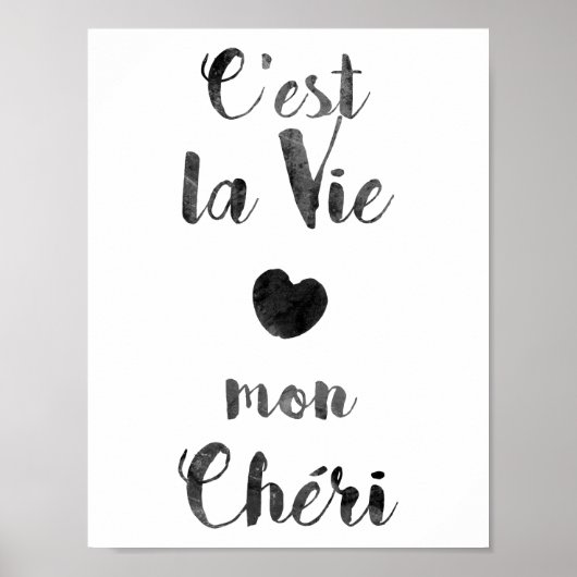 C'est la Vie mon Chéri Poster (Voorkant)