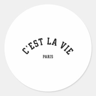 Cest La Vie Paris Frankrijk Vrouwen Mannen Zomer Ronde Sticker