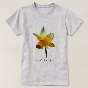C'est la Vie slogan Narcis Lente Bloem T-shirt