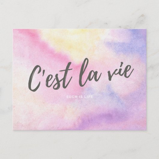 CEST LA VIE "Zo'n leven is het Franse gezegde" Briefkaart (Voorkant)