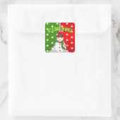 C'est Noel Snowman Canadian Maple Leaf Kerstmis Vierkante Sticker (Tas)