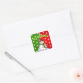 C'est Noel Snowman Canadian Maple Leaf Kerstmis Vierkante Sticker (Envelop)