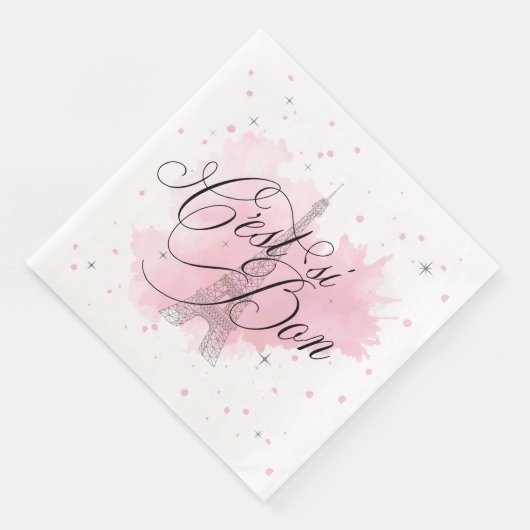 C'est si Bon Parijse Zoet 16 Roze Splash ID1162 Servet (Hoek)