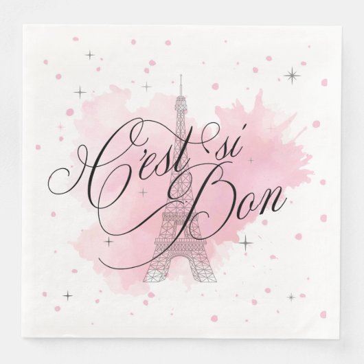 C'est si Bon Parijse Zoet 16 Roze Splash ID1162 Servet (Voorkant)