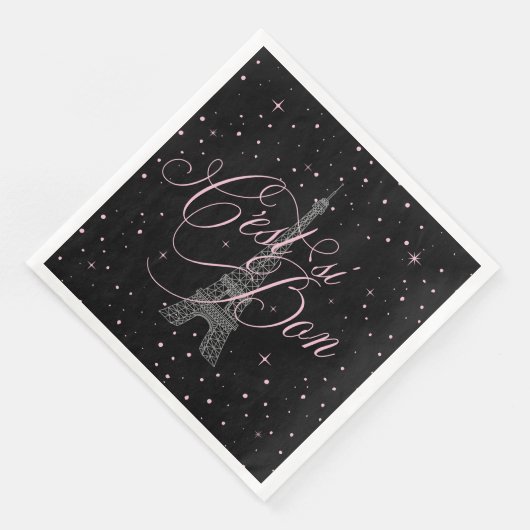 C'est si Bon Parijse Zoet 16 Roze Zwart ID1162 Servet (Hoek)