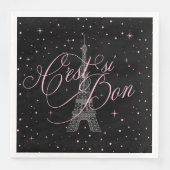 C'est si Bon Parijse Zoet 16 Roze Zwart ID1162 Servet (Voorkant)