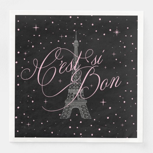 C'est si Bon Parijse Zoet 16 Roze Zwart ID1162 Servet (Voorkant)