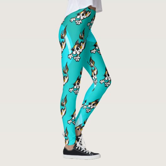 CET KITTY CAT TURQUOISE LEGGINGS KUSTMATERIAAL (Rechts)