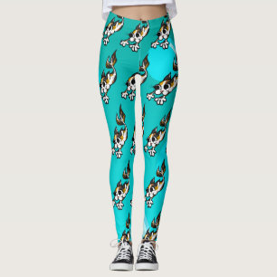 CET KITTY CAT TURQUOISE LEGGINGS KUSTMATERIAAL