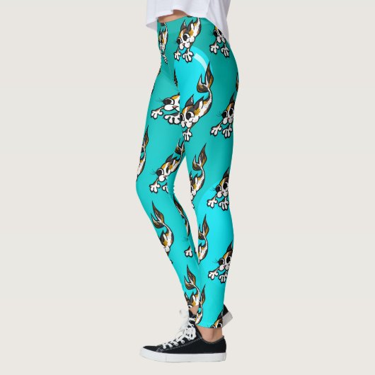 CET KITTY CAT TURQUOISE LEGGINGS KUSTMATERIAAL (Links)