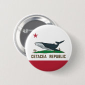 Cetacea Republic Whale Flag Rorqual Ronde Button 5,7 Cm (Voorkant /achterkant)