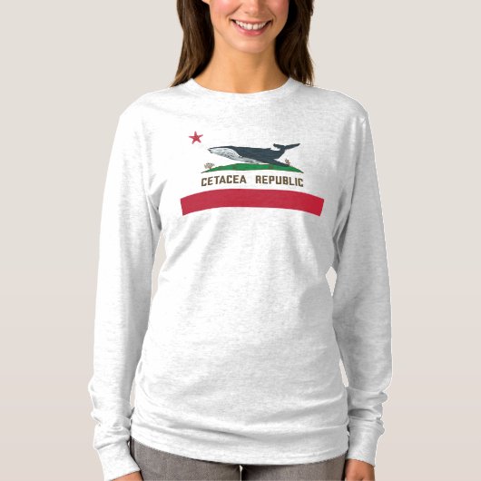 Cetacea Republic Whale Flag Rorqual T-shirt (Voorkant)